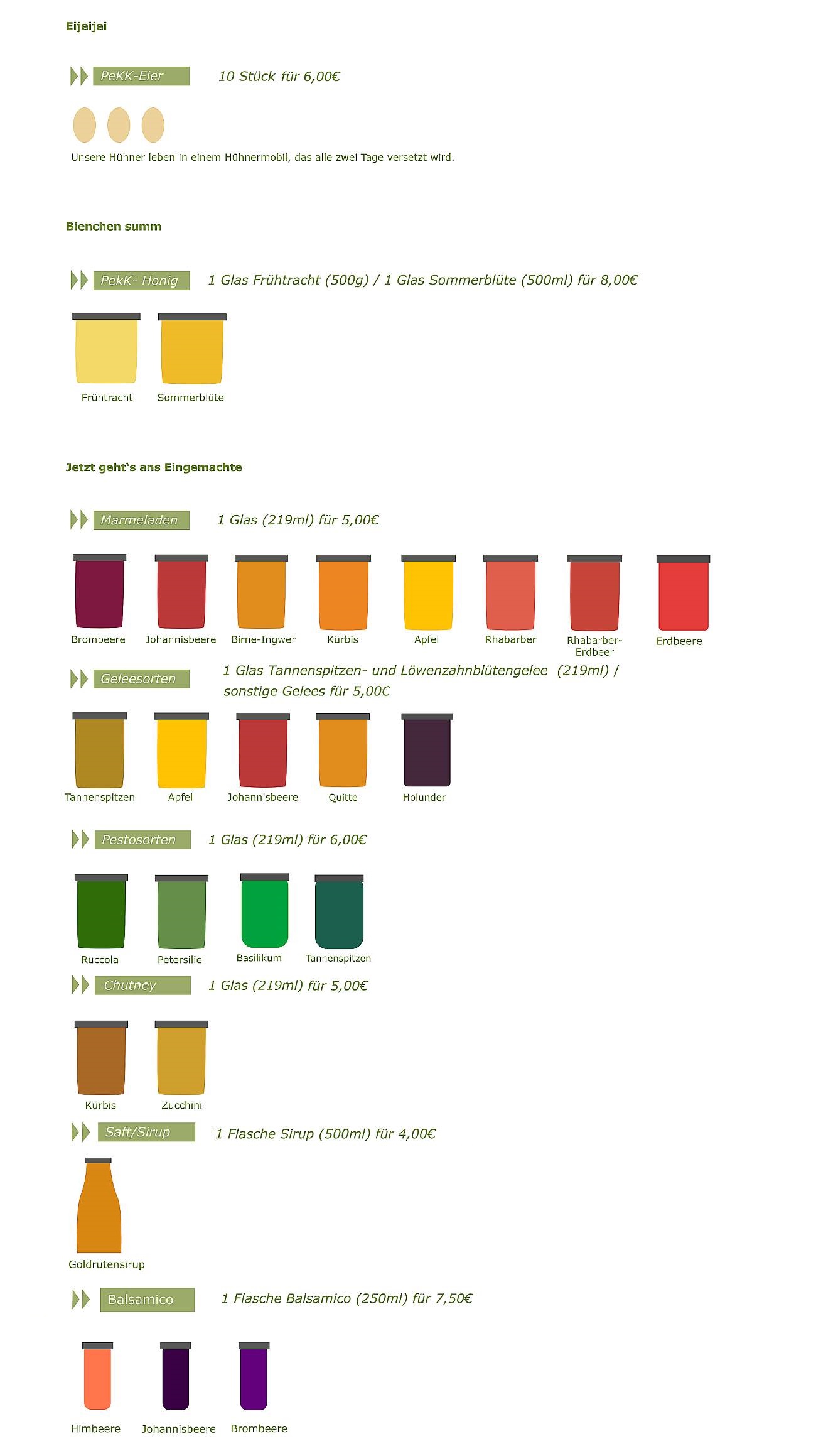 Unsere verschiedenen Leckereien